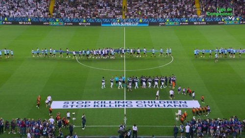 UEFA yagaragaje ubutumwa busaba guhagarika kwica abana mbere ya Super Cup k’Umugabane w’iburayi.