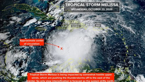 Umuyaga uterwa  n’Ubushyuhe wiswe Melissa uri guteza impungenge mu birwa bya Karayibe